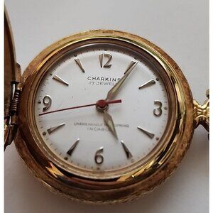 CHARKINS + PANTO + VILLEREUSE Vintage Pocket Watch 17 jewels incabloc swiss co